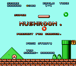 Super Mushroom (super mario bros hack) Title Screen